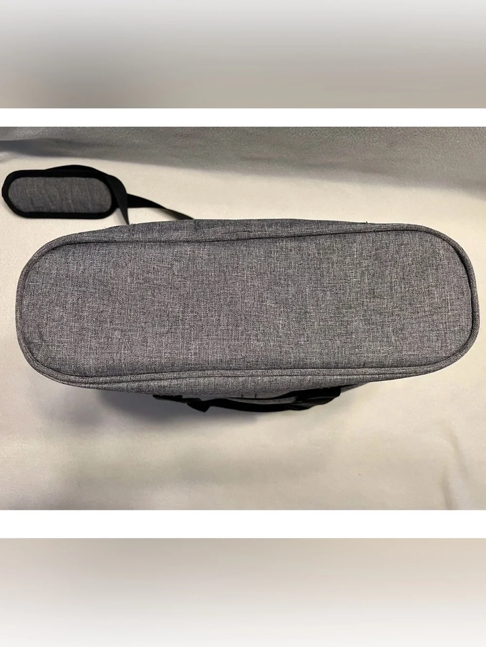 Insulated Gray Tote 3 Bottle Wine Cooler Bag with Adjustable Shoulder Strap